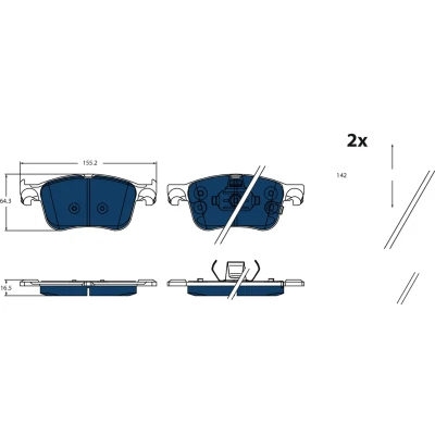 Bilde av Bremseklosser sett, Framaksel, ford focus iv, turnier kuga iii, 2209149, 2210416, 2382272, 2454601, 2580321, KTJX 612001 ACB,