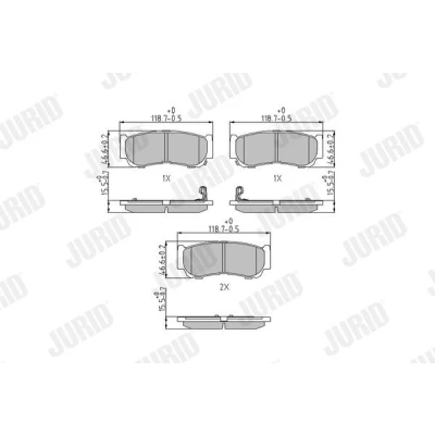 Bilde av JURID 572608J Bremseklosser med akustisk slitasjevarsel uten tilbehør HYUNDAI: SANTA FE 2, H 1 / Starex MPV