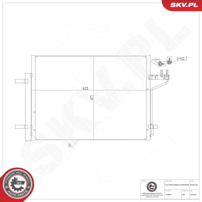 Bilde av Kondensator, klimaanlegg Esen skv 86SKV546 ford c max ii, kuga ii OE 1768031, 1808330, 1857264