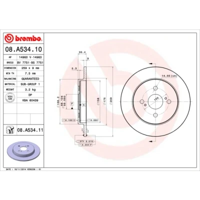 Bilde av Bremseskive, Bakaksel, aston martin cygnet, toyota iq, ractis, yaris, yaris / vios sedan, 4243152080