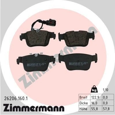 Bilde av Bremseklosser sett, Bakaksel audi a3 allstreet, limousine, sportback, cupra formentor OE 5FF 698 451, 8Y0 451 B