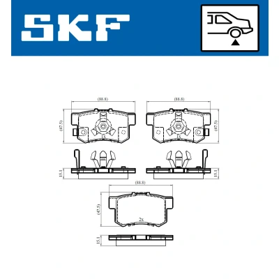 Bilde av SKF VKBP 90397 A Bremseklosser med akustisk slitasjevarsel HONDA: CR V 3, 2, 4