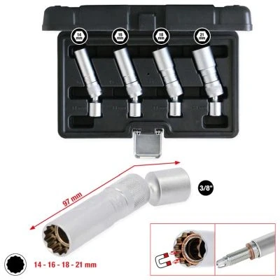 Bilde av KS TOOLS 517.1145 Pipenøkkelsett, tennplugg magnetisk 10 (3/8&quot;)mm (tommer)