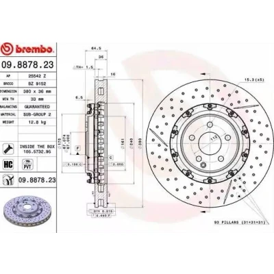 Bilde av BREMBO TWO PIECE FLOATING DISCS LINE 09.8878.23 Bremseskiver MERCEDES BENZ: CLS Coupé, SL Cabrio