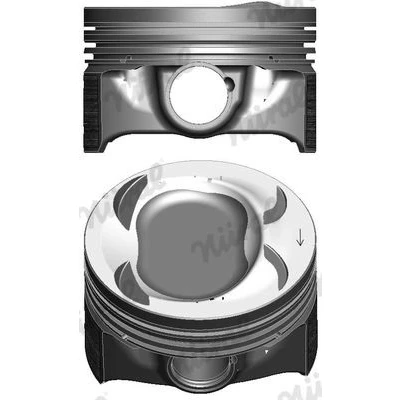 Bilde av NÜRAL Elastoval 87 433907 10 Motorstempel 77 med kolberingbærer, for trapesstempelstang VOLKSWAGEN: GOLF 6, Scirocco III, Touran I