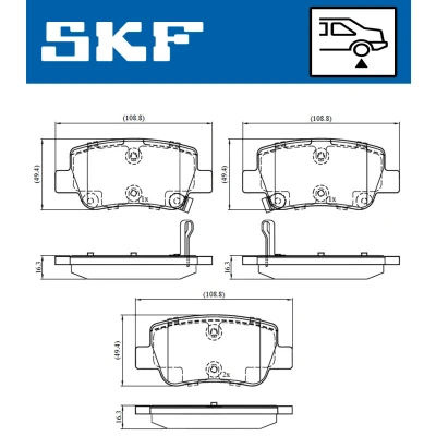 Bilde av SKF VKBP 90458 A Bremseklosser med akustisk slitasjevarsel