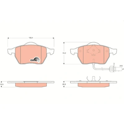 Bilde av TRW COTEC GDB1440 Bremseklosser inkl. slitasjevarselkontakt VOLKSWAGEN: Sharan I, SEAT: Alhambra FORD: Galaxy Mk1 MPV