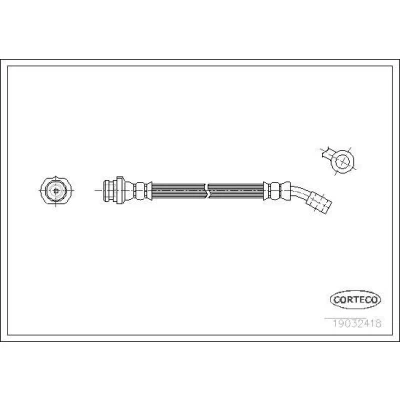 Bilde av CORTECO 19032418 Bremseslange bakaksel 235 NISSAN: MICRA 2