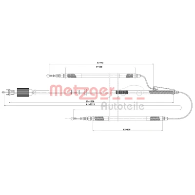 Bilde av METZGER 11.5845 Bremsekabel bakre venstre, høyre bak 2213/773+1358/638 COFLE OPEL: Insignia A Sports Tourer