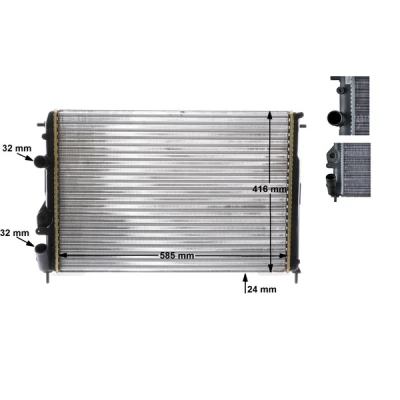 Bilde av MAHLE ORIGINAL CR 493 000S Radiator for kjøretøy med luftkondisjonering 585 416 28 Kjøleribber satt sammen mekanisk