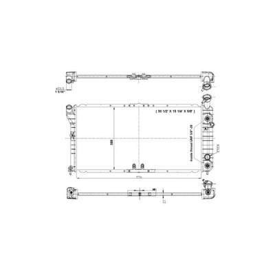 Bilde av NRF 56001 Radiator Aluminium 774 388 17 med påbyggingsdeler Kjøleribber loddet