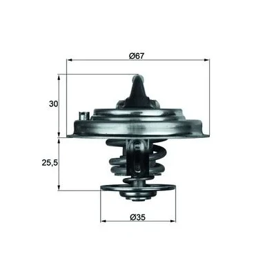 Bilde av MAHLE ORIGINAL TX 34 82D Termostat 82 med tetning AUDI: A6 C5 Avant, A8 D2, D3, VOLKSWAGEN: Touareg I