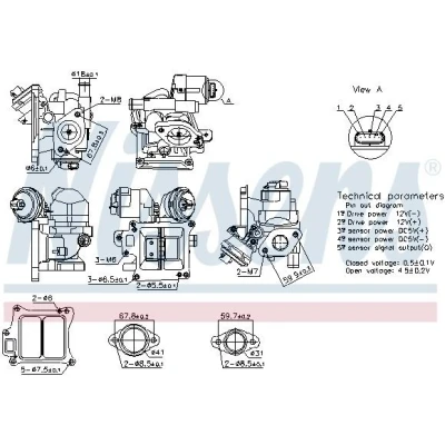 Bilde av NISSENS 98383 EGR Ventil Med sensor VOLVO: V70 3, V60 I, XC70 II Stasjonsvogn
