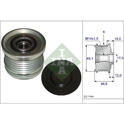 Bilde av INA 535 0182 10 Frihjul Dynamo 44,6 spesialverktøy nødvendig for montering VOLVO: V50, FORD: MONDEO 3