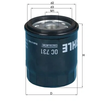 Bilde av MAHLE ORIGINAL OC 731 Oljefilter med en retursperreventil Påskruingsfilter