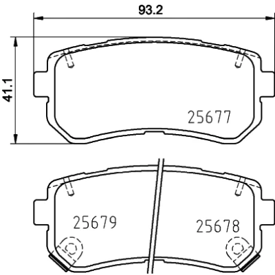 Bilde av HELLA 8DB 355 020 851 Bremseklosser med akustisk slitasjevarsel tilbehør KIA: SOUL 2, Picanto II, Optima / K5 Sedan, HYUNDAI: ix20, Kona SUV