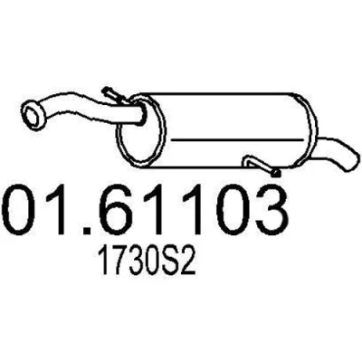 Bilde av MTS 01.61103 Sluttlyddemper 1070 CITROËN: C4 I Hatchback