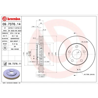 Bilde av Bremseskive, Framaksel, buick,chevrolet,oldsmobile,opel,pontiac,vauxhall, 18021359, 18060233, 569019, 569057, 90542181, 9195293