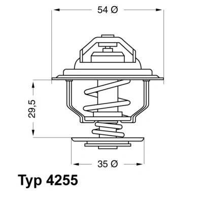 Bilde av WAHLER 4255.87D Termostat 87 med tetning OPEL: Rekord E1 Sedan, Ascona B Sedan