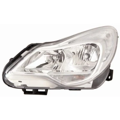 Bilde av ABAKUS 442 1169RMLDEM1 Frontlykter høyre H7/H1 krom transparent med motor for høydejustering hovedlys PX26d, P14.5s OPEL: Corsa D Hatchback