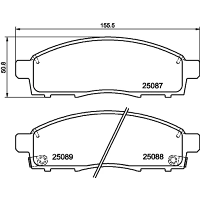 Bilde av HELLA 8DB 355 015 321 Bremseklosser med akustisk slitasjevarsel NISSAN: NV200 / Evalia Minibuss, Varebil Stasjonsvogn