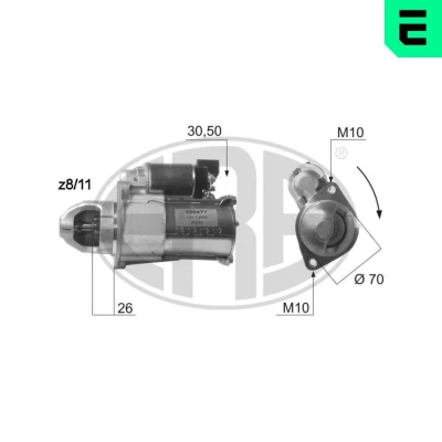 Bilde av ERA 220477A Starter 12 1,2 8 KIA: SORENTO 2, Sportage III, HYUNDAI: H 1 Cargo