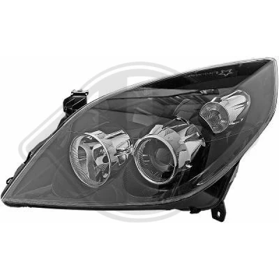 Bilde av DIEDERICHS 1825987 Frontlykter venstre H1, H1/H7, H7 svart, transparent OPEL: Vectra C Caravan, CC