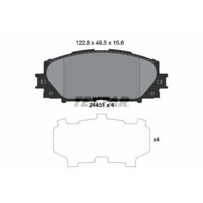 Bilde av TEXTAR 2445101 Bremseklosser ikke klargjort for slitasjeindikator TOYOTA: Prius IV Liftback, III Hatchback, PHV LEXUS: CT