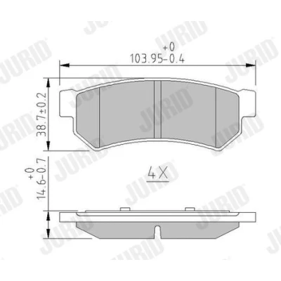 Bilde av JURID 573633J Bremseklosser ikke klargjort for slitasjeindikator CHEVROLET: Nubira Stasjonsvogn, Lacetti Sedan, Sedan