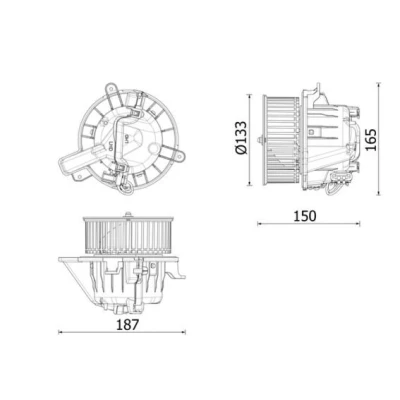 Bilde av MAHLE ORIGINAL AB 332 000P Interiørvifte for venstreratt