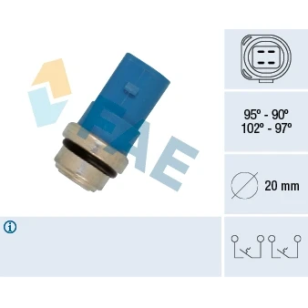 Bilde av Temperaturbryter, radiator ventilator, audi,skoda,vw, 51780079 S1, 51780079, 8D0 959 481 B, TS 571