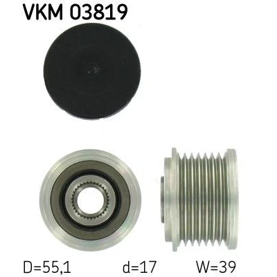 Bilde av SKF VKM 03819 Frihjul Dynamo 39 MERCEDES BENZ: E Klasse T modell, Sedan, ML