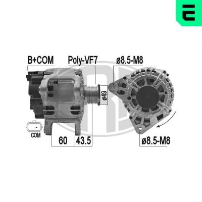 Bilde av ERA 209165 Dynamo 14V 150A RENAULT: MEGANE 3 Grandtour, MASTER Kasten, Kangoo II Express