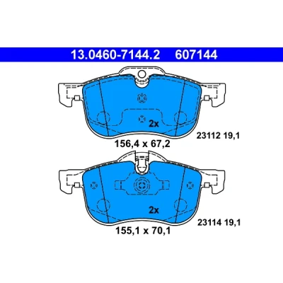 Bilde av ATE 13.0460 7144.2 Bremseklosser klargjort for slitasjeindikator, ekskl. slitasjevarselkontakt ROVER: 75, 75 Tourer