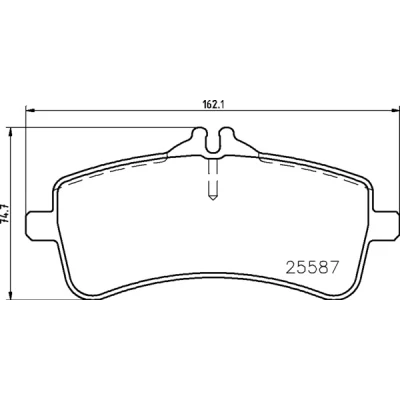 Bilde av BREMBO P 50 131 Bremseklosser klargjort for slitasjeindikator med bremsecaliperskruer tilbehør MERCEDES BENZ: S Klasse Sedan
