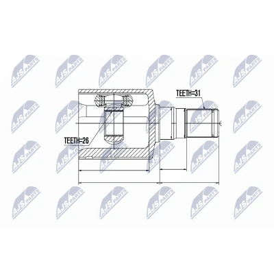 Bilde av PASCAL G7G014PC Drivknute girkassesiden FORD: S Max Mk1, MONDEO 4