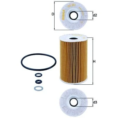 Bilde av Oljefilter MAHLE ORIGINAL OX 351D