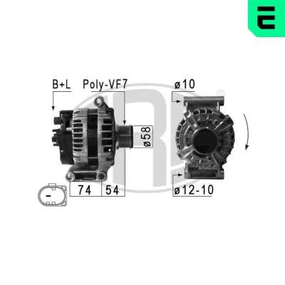 Bilde av ERA 210949A Dynamo 14V 150A FORD: Ranger Mk3, Transit Mk6 Van, Minibuss