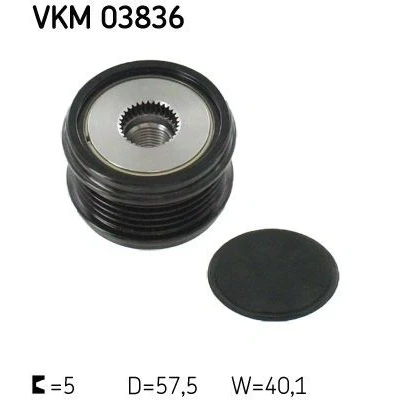 Bilde av SKF VKM 03836 Frihjul Dynamo 40,1 MERCEDES BENZ: B Klasse, A Klasse