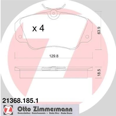 Bilde av ZIMMERMANN 21368.185.1 Bremseklosser klargjort for slitasjeindikator med skruer Bildet viser leveranseinnholdet OPEL: Omega B Caravan, Sedan