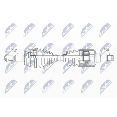 Bilde av NTY NPW FR 109 Drivaksel framaksel venstre 640 82 FORD: FOCUS 3 Turnier,
