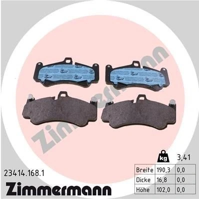 Bilde av ZIMMERMANN 23414.168.1 Bremseklosser Bildet viser leveranseinnholdet PORSCHE: 911 Coupé