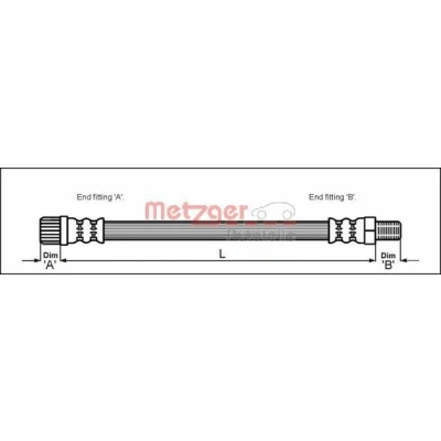 Bilde av METZGER 4113259 Bremseslange 236 M10 x 1