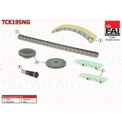 Bilde av FAI AutoParts TCK195NG Registerkjedesett uten tetning, med tannhjul dupleks, Rullekjede PEUGEOT: Boxer Minibuss