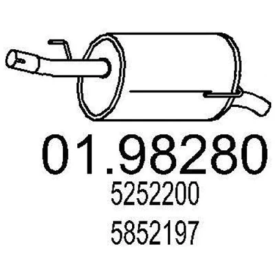 Bilde av MTS 01.98280 Sluttlyddemper 700 OPEL: Meriva A