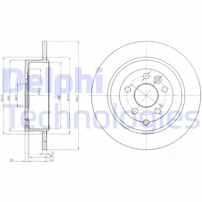 Bilde av DELPHI BG4124C Bremseskiver 302 12 5 fullt ut belagt ubehandlet uten hjullager, ABS sensorring LAND ROVER: Freelander 2 SUV