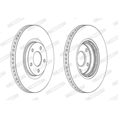 Bilde av FERODO PREMIER DDF1724C Bremseskiver 320 28 5 ventilert belagt uten skruer NISSAN: Qashqai / Qashqai+2 I, Juke
