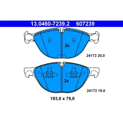 Bilde av ATE 13.0460 7239.2 Bremseklosser klargjort for slitasjeindikator, ekskl. slitasjevarselkontakt BMW: X5, X6