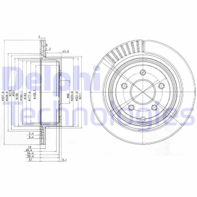 Bilde av DELPHI BG4041 Bremseskiver 308 16 5 ventilert oljet ubehandlet uten hjullager, ABS sensorring NISSAN: Murano II