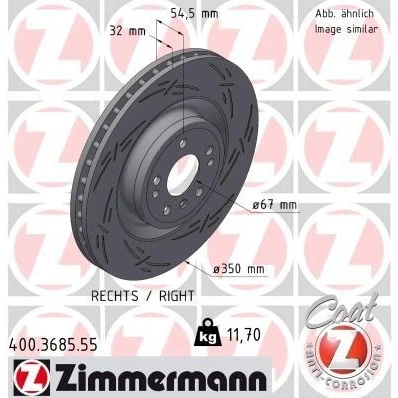 Bilde av ZIMMERMANN 400.3685.55 Bremseskiver 350 32 8/5 5 112 innvendig ventilert, med sliss belagt høy karbon MERCEDES BENZ: ML Klasse, GLE SUV
